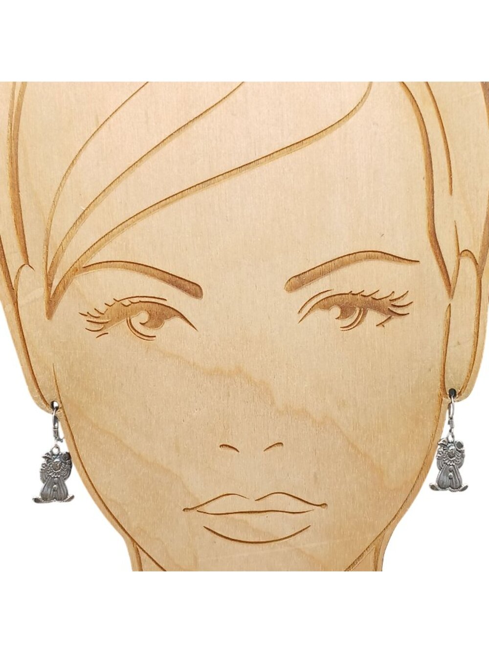 Vintage Silver-Toned Clown Charm Dangle Earrings For Women